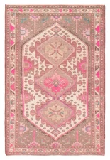 Vintage Cream Traditional 3'3" x 5'0" Hand-Knotted Oriental Wool Area Rug