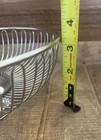 Vintage Mid-Century Modern Silver Open Spoke Wire Metal Round Fruit Bowl 9 3/4”  — photo 8