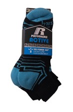Russell ATHLETIC Performance Active Moisture Wicking BOYS Ankle SOCKS 3-PACK L