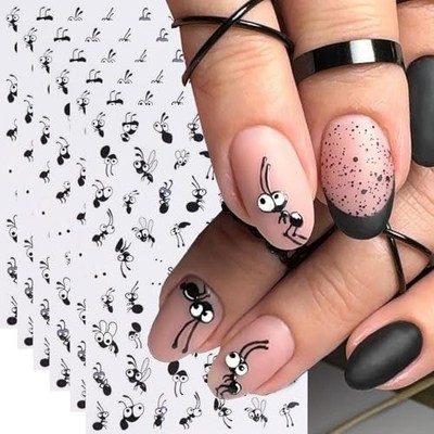 Cute Ant Nail Art Stickers 3D Self-Adhesive Insect Nail Art Decals Style-9