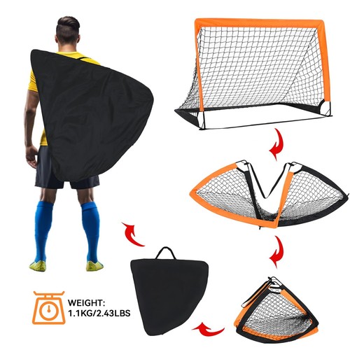 2-Pack 4’ x 3’ Soccer Goals for Backyard, Pop Up Folding Soccer Goal Net for ... - Picture 6 of 6