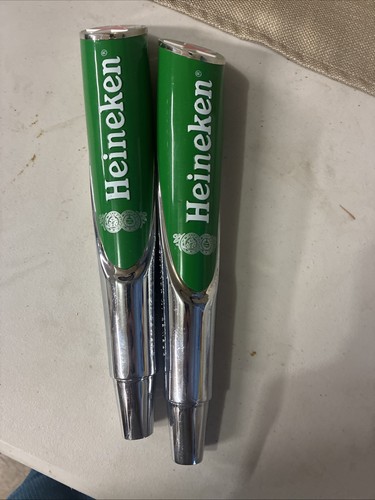 Heineken Beer Tap Handle Green Logo Red Star 11"set Of Two