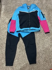 Tuta Nike Tech Box pile blu/rosa bianco taglia XL top XXL fondo