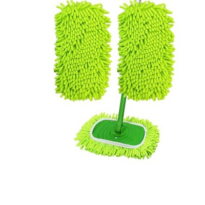 2PCS Chenille Mop Pads Compatible with Swiffer 25*12cm/9.84*4.72 in, Green