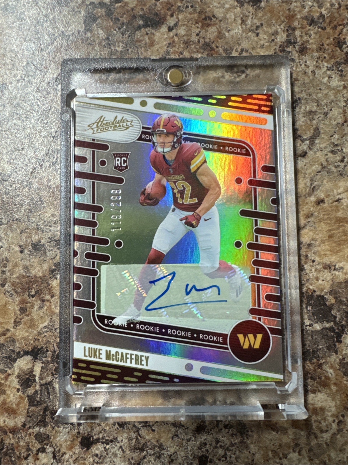 Luke McCaffrey Panini Absolute #176 Signature