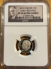 2013 S SILVER 10c ROOSEVELT DIME PF70 ULTRA CAMEO PORTRAIT LABEL Early Release
