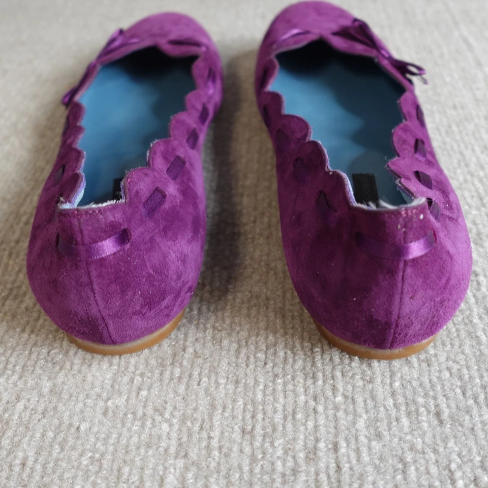 Marc Jacobs 女式鞋 9M 粉色紫色麂皮绒懒人芭蕾平底鞋新品 — 第 4/4 张图片