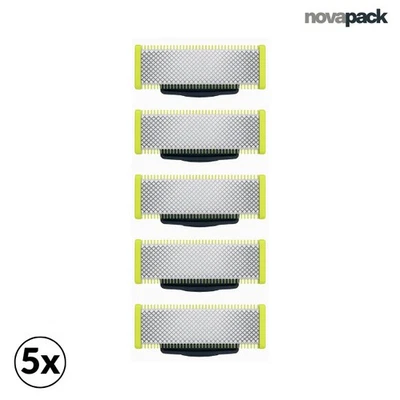 NOVABLADE 5x Ersatzklinge für Philips Rasier Kopf Klinge OneBlade QP2520/QP2530/QP2630