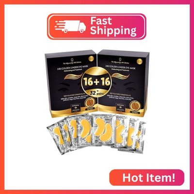 24K Gold Under Eye Patches, Eye Mask, Eye Patches for Puffy Eyes and Dark Circle