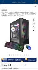 iBUYPOWER Trace Mesh GamingPC AMD Ryzen 7 7700 NVIDIA RTX 4060Ti 16GB RAM 1TBSSD