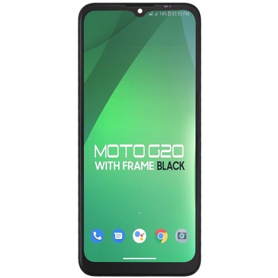 For Motorola Moto G20 New LCD With Touch + Frame XT2128 Black Color Replacement