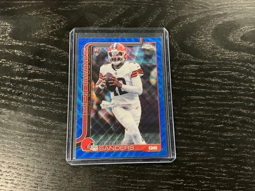 2025 Topps Chrome Shedeur Sanders RC Rookie Blue Wave Refractor 52/150 Browns