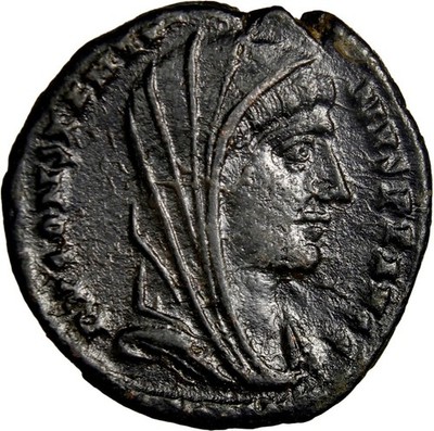 Divus Constantine I AE16 Hand of God Alexandria Quadriga RIC 12 Good VF