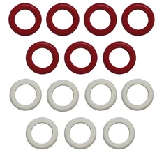 Set of 14 - Bumper Pool Rubber Rings - Large - Red/White
