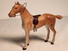 Old Metal Riding Horse With Saddle With Wire Reigns Marked USA