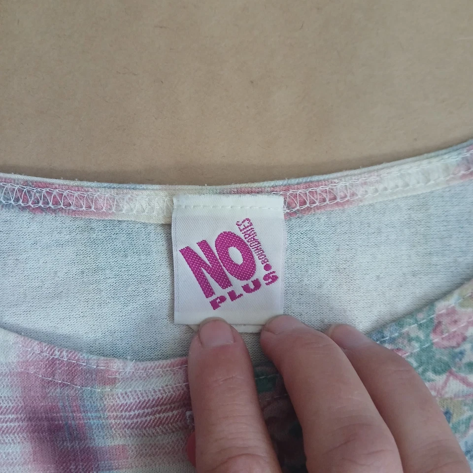 Camisa Blusa Recortada Vintage Años 80 Sin Límites Para Mujer L Floral A Cuadros Abotonada  Foto 3 de 4