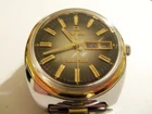 Timex Q Quartz Mens Vintage 1970s Early Quartz Watch Two Tone