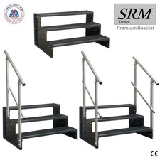 Standtreppe freistehend Treppe 3 Stufen komplett anthrazit 60 - 160 cm B 54 cm H