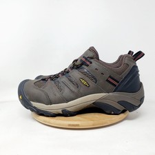 KEEN Utility Shoes Mens 9.5 D Lansing Brown Leather Safety Toe Work Low Boot EH