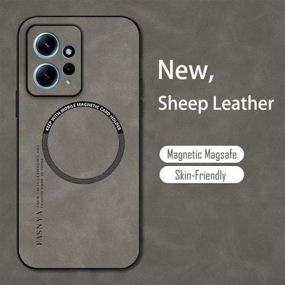 Sheepskin Magsafe Magnetic Leather Phone Case For Xiaomi Redmi 9A 9C 10C 12C 10S