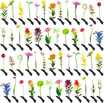 50PC MIXED Bean Sprout Hair Clips Pack Little Leaf Leaves Rave Plur Festival EDM