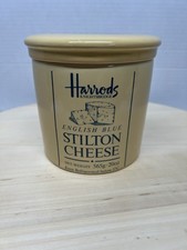 Vintage Harrods Knightsbridge ~ English Blue Stilton Cheese ~ 4" Jar