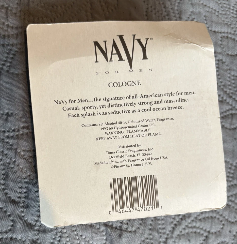 NAVY by DANA For Men Cologne Spray 0.5 fl oz New in Package Travel Vintage NOS - Imagem 2 de 2