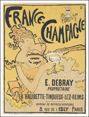 POSTER HQ 40x60cm eines VINTAGE POSTERS PUB FRANKREICH CHAMPAGNER E. DEBRAY