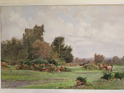 Antikes großes Original Aquarell Gemälde signiert von Cyril Ward RCA 1863-1935 