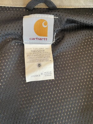 Vintage Carhartt Duck Canvas Jacket Mesh Lined Chore Coat J102 DES