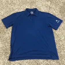 Duluth Trading Co Texas Instruments Employee Men Sz L Polo Shirt Blue TI83