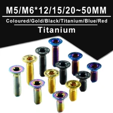 M5/M6 TC4 Titanium Countersunk Head Cap Screws Flathead Screw 12/15/20/25~50mm