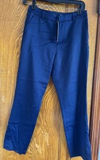 Alice + Olivia Womens Casual Zip Straight Pants Navy Blue Size 0 NWT