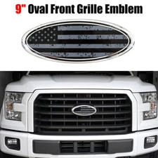 9-inch For Ford F150 F250 F350 US Flag Front Grille Emblem Tailgate Oval Badge