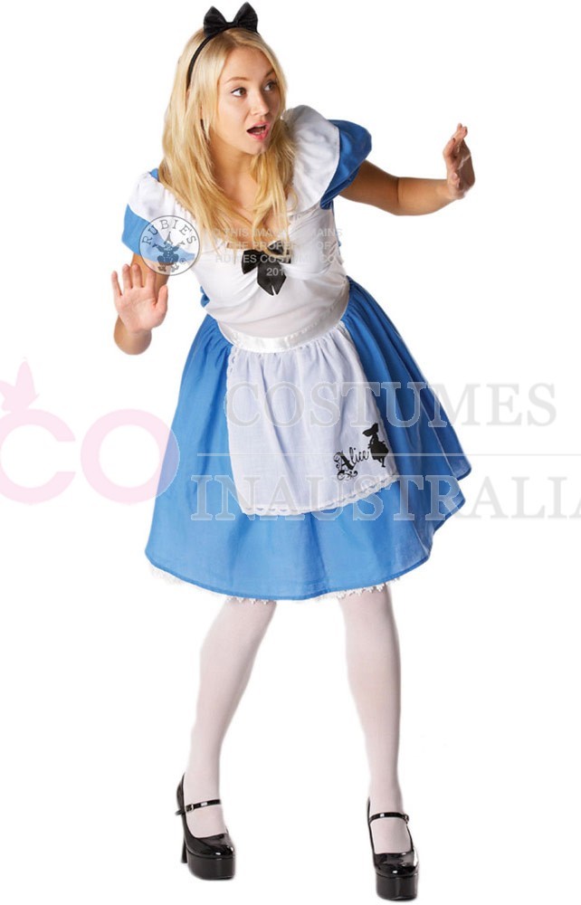 Ladies Alice in Wonderland Costume Disney Fairytale Halloween
