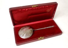 Cuillère pelle à fraises argent massif orfèvre Veuve Compère étui 58gr XIXè