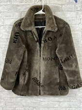 Dennis Brasso Women’s Faux Fur Full Zip Coat Size Small