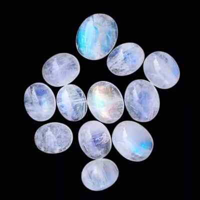 [WHOLESALE] NATURAL RAINBOW MOONSTONE CABOCHON  OVAL SHAPE LOOSE GEMSTONE