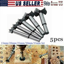 Drill Bit Set - Forstner 5 piece Professional Woodworking Drill Bit Set - New