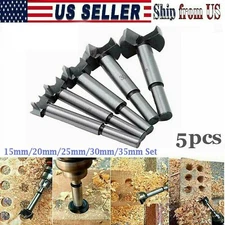 Drill Bit Set - Forstner 5 piece Professional Woodworking Drill Bit Set - New