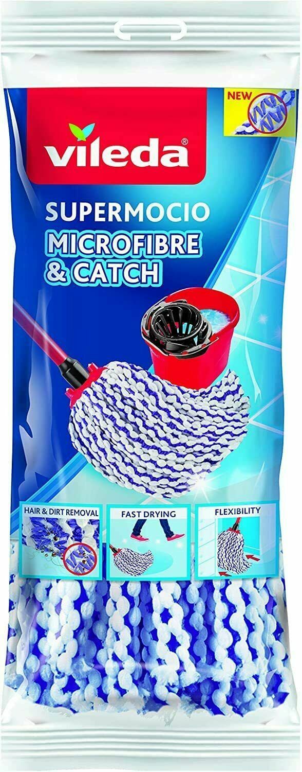 VILEDA RICAMBIO RICAMBI SUPER MOCIO FRANGE IN 100% MICROFIBRA & CATCH
