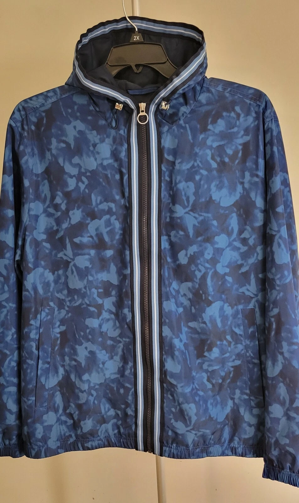 Michael Kors uomo blu floreale mimetico con cappuccio taglia XXL nuova con etichette