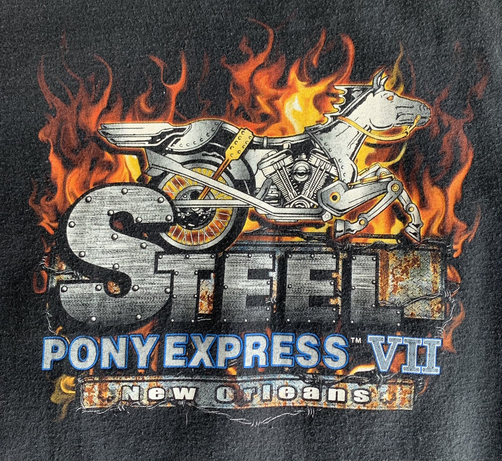 T shirt double face Steel Pony Express New Orleans Rally & Music Fest 2004 S