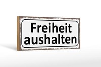 Holzschild Spruch 27X10 Cm Freiheit Aushalten Holz Deko Schild Wooden Sign