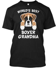Worlds Best Boxer Grandma Dog Granddog T T-Shirt Made in the USA Size S to 5XL
