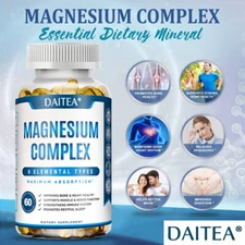 Magnesium Complex, Natural Anti Anxiety & Stress Relief Supplement 500mg 120Caps