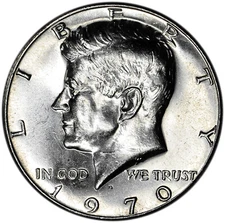 1970 D 50C BU Kennedy Half Dollar 40% Silver