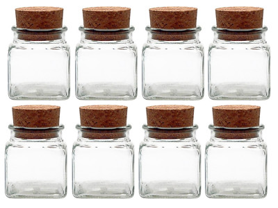 Gewürzgläser Set mit Press-korken 10 teilig Füllmenge 120 ml mini eckig Kerne 