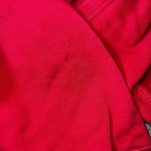 Nike Y2K Red Hoodie sweatshirt flames sleeve embroidered nike check large 14-16 - Picture 7 of 9