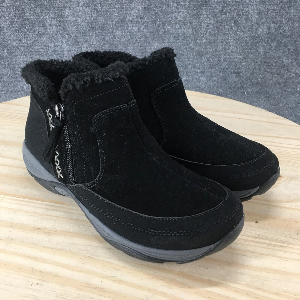 Easy Spirit Boots Womens 9 M Epic Snow Black Fur Lined Casual Comfort Ankle Top - Image 3 of 4